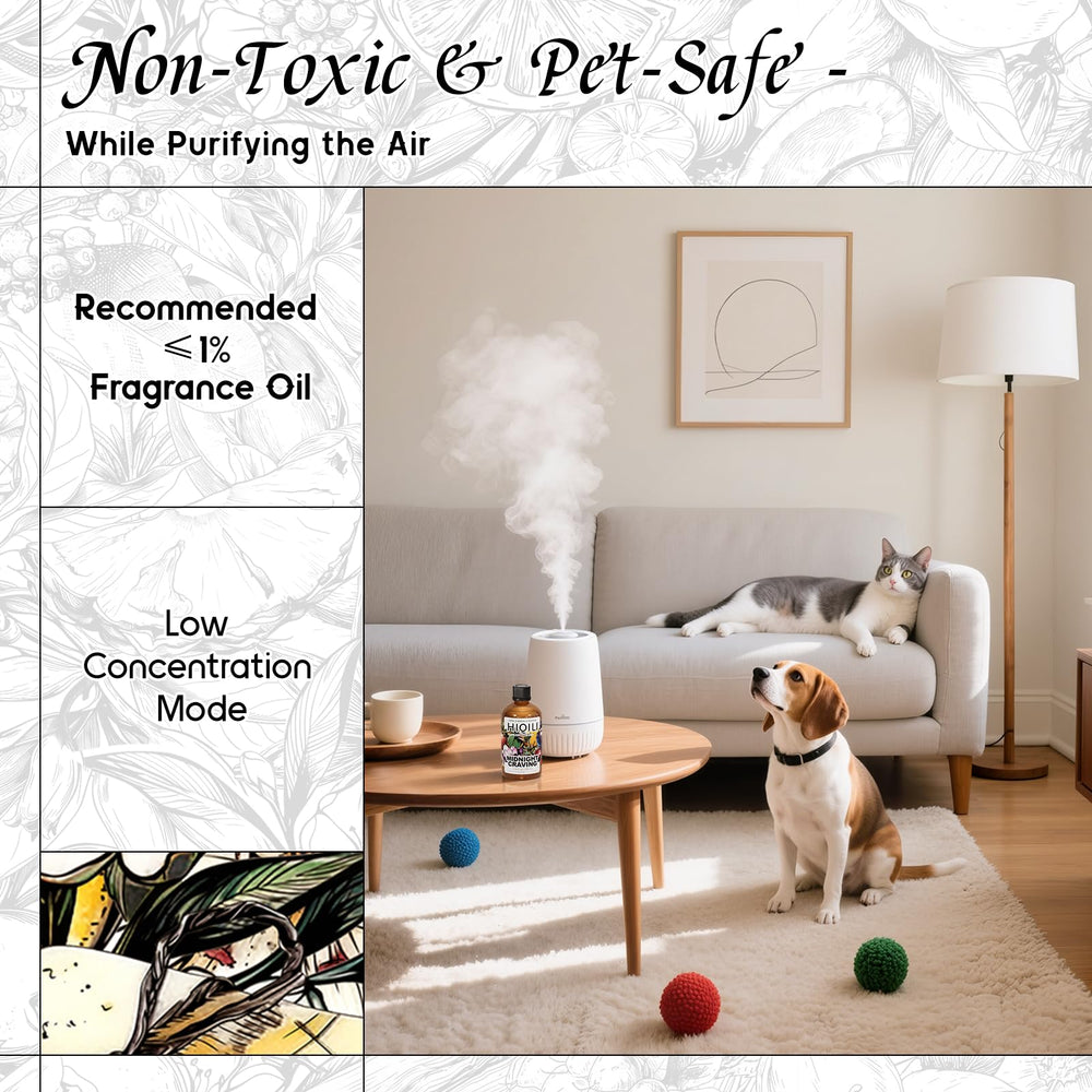 Pet-safe formulation suitable for diffusion near pets.