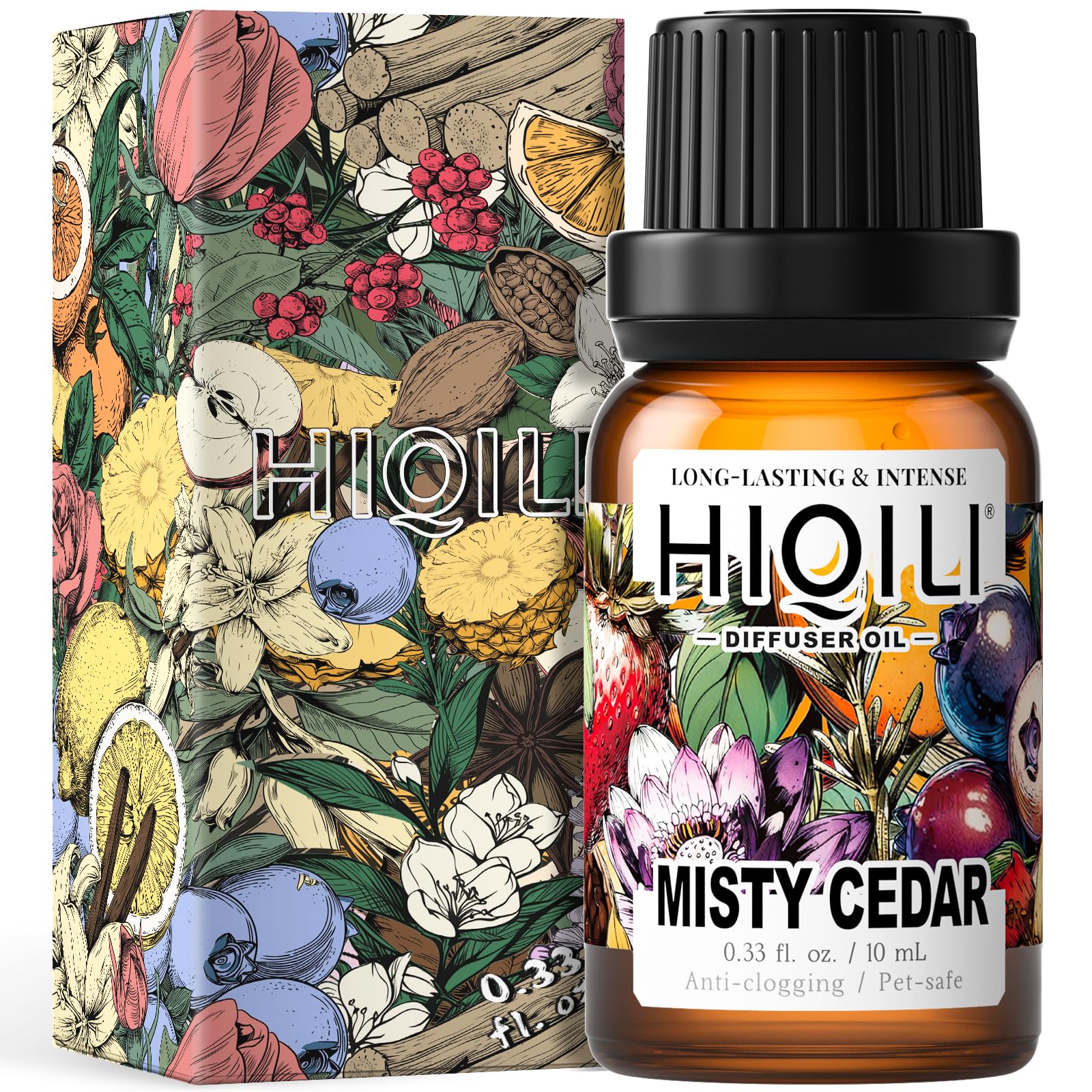 HIQILI Misty Cedar diffuser oil bottle for calming fragrance in a room