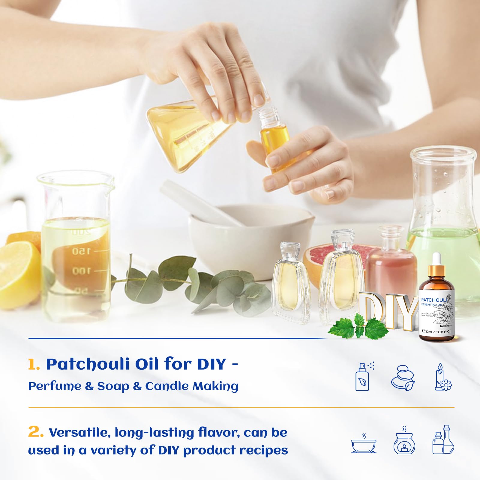 HIQILI Patchouli essential oil used in handmade perfume blends