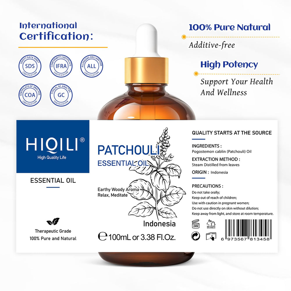 HIQILI Patchouli oil dropper enables precise measurement for blends.
