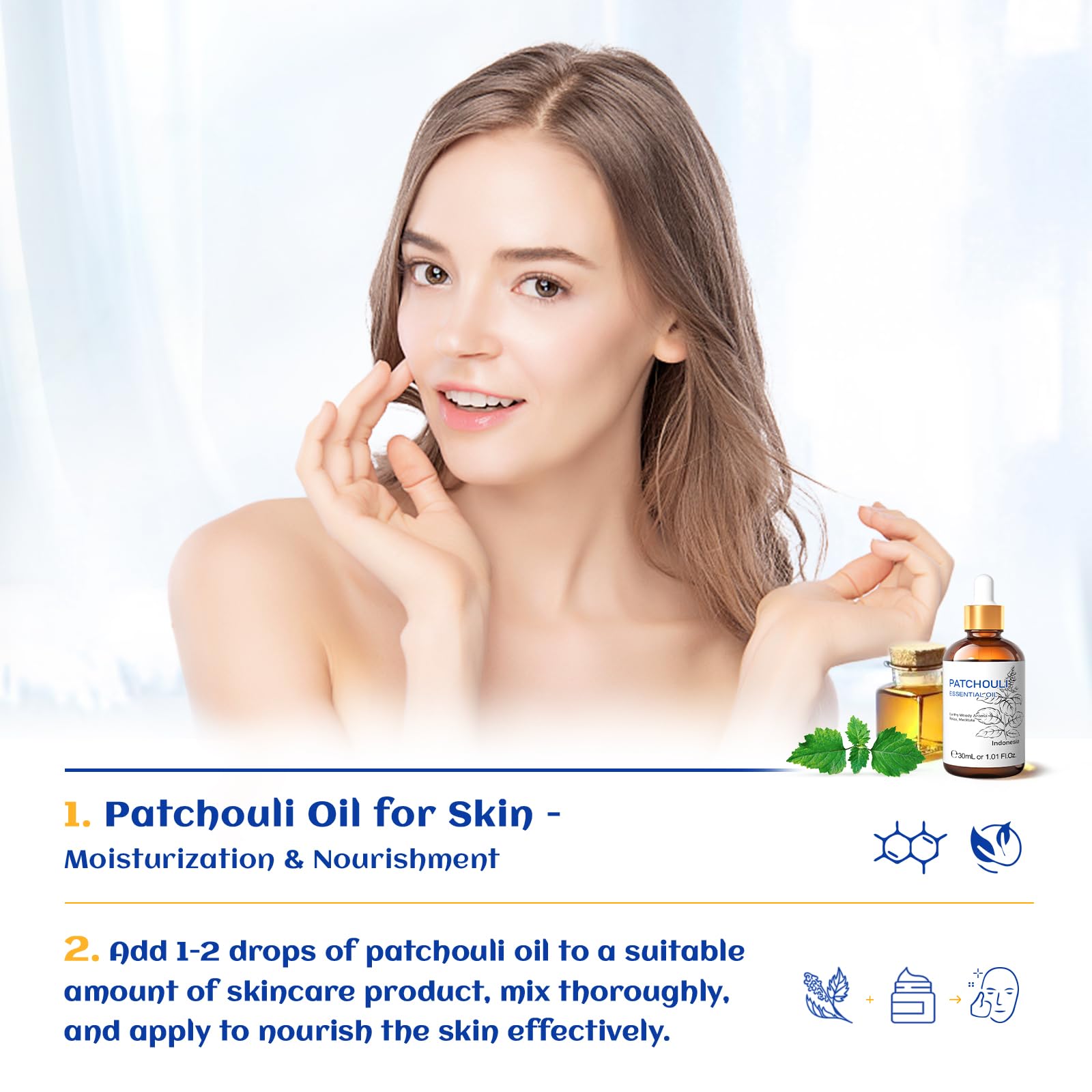HIQILI Patchouli essential oil for skin care blends and moisturizers