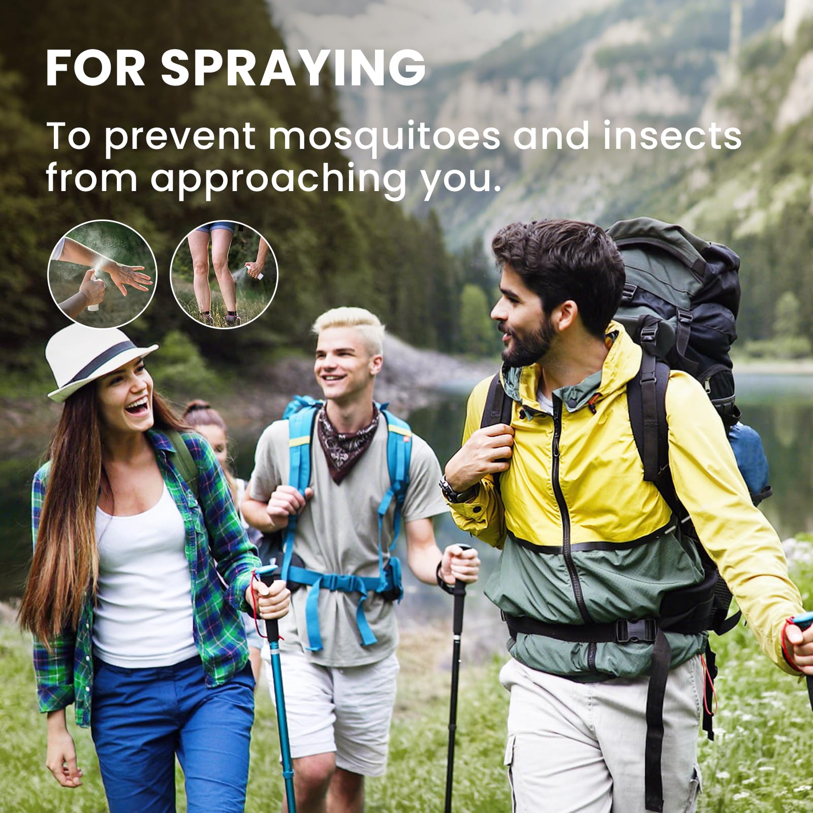 Diluted peppermint oil for skin-friendly outdoor application.