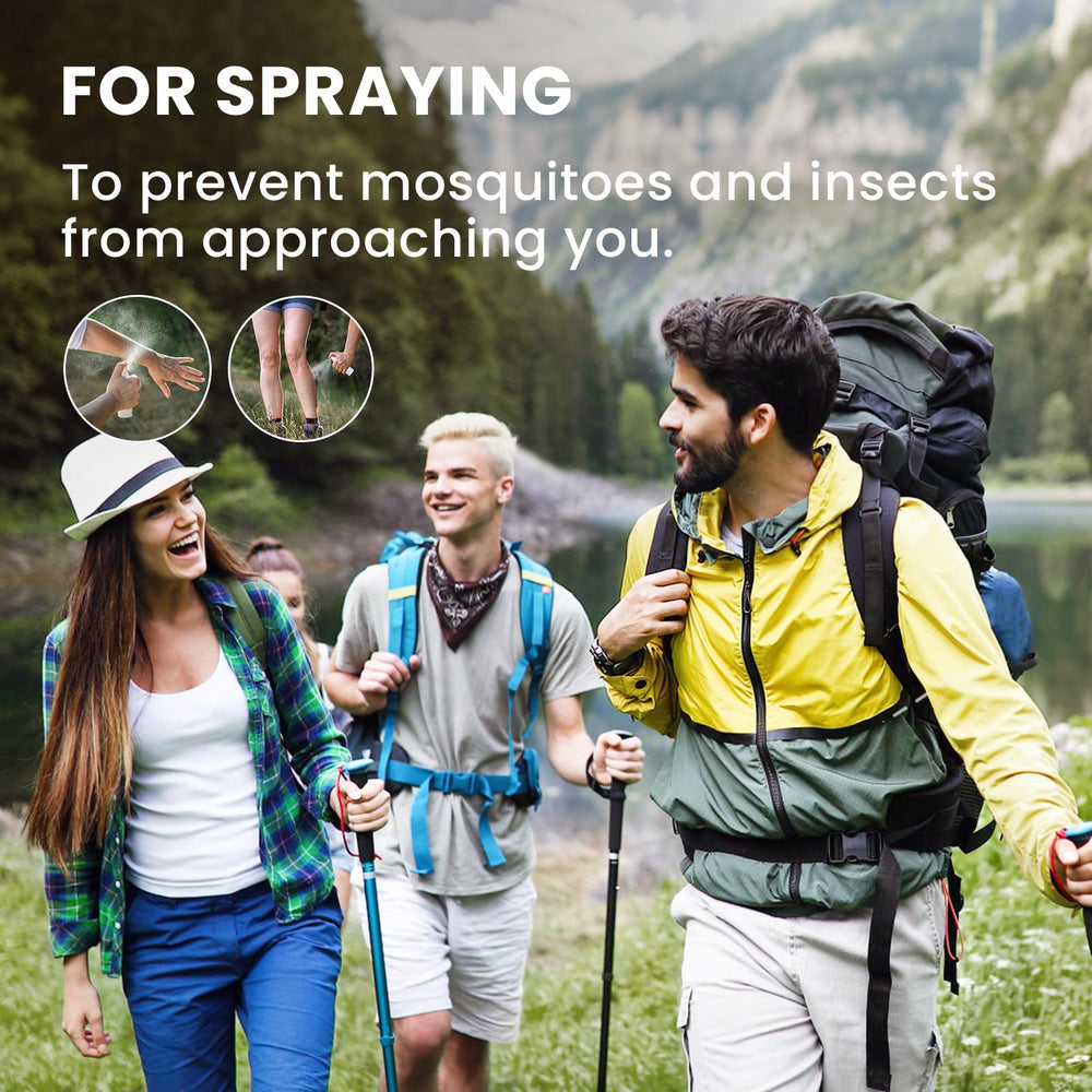 Diluted peppermint oil for skin-friendly outdoor application.