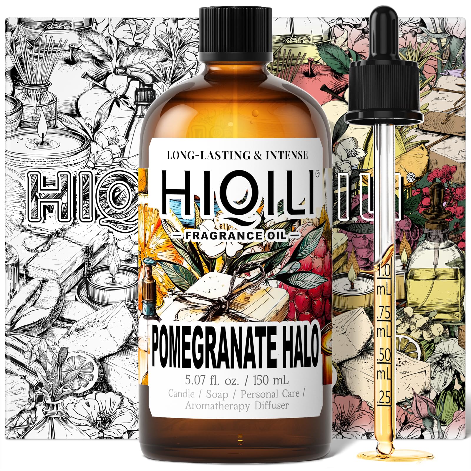 HIQILI Pomegranate Halo fragrance oil bottle for DIY perfumes and scents