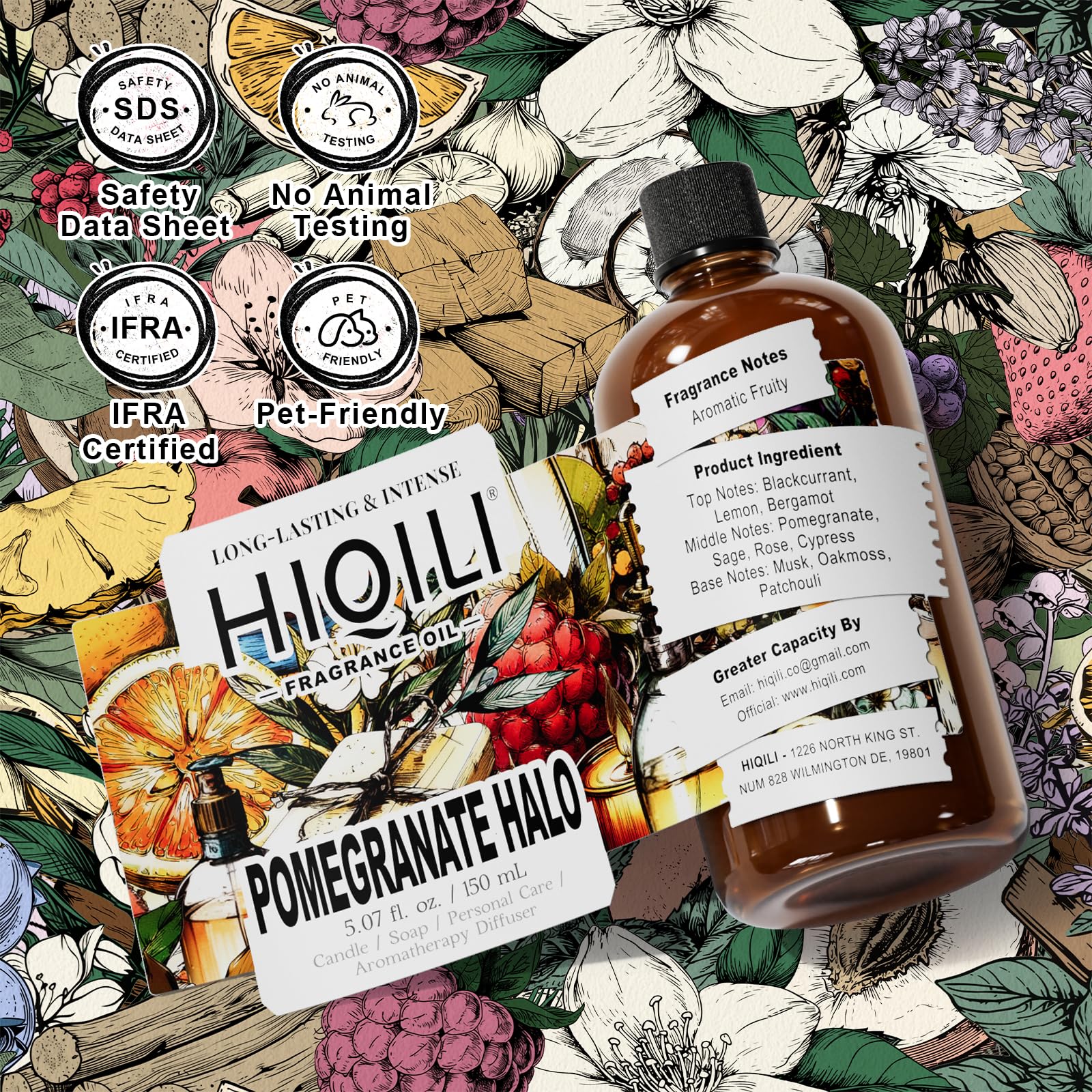 HIQILI Pomegranate Halo pet deodorizer spray for gentle odor control