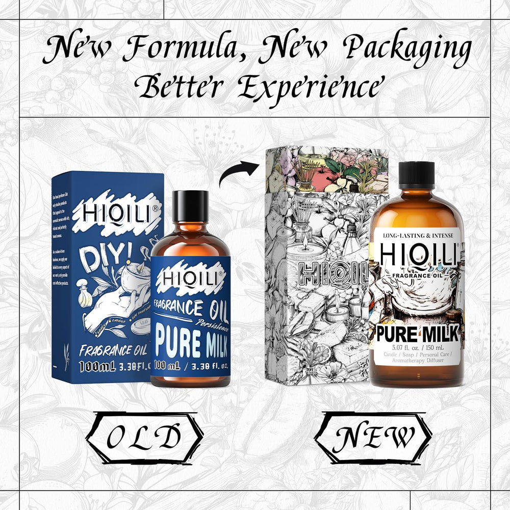 HIQILI Pure Milk fragrance oil for candles blends smoothly for cozy, enduring fragrance.