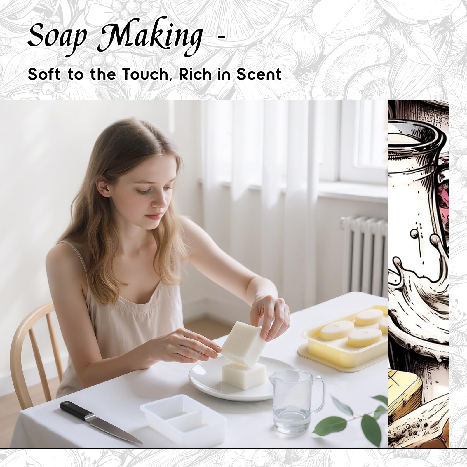 HIQILI Pure Milk fragrance oil for lotions enhances creamy scent with gentle, skin-friendly blend.