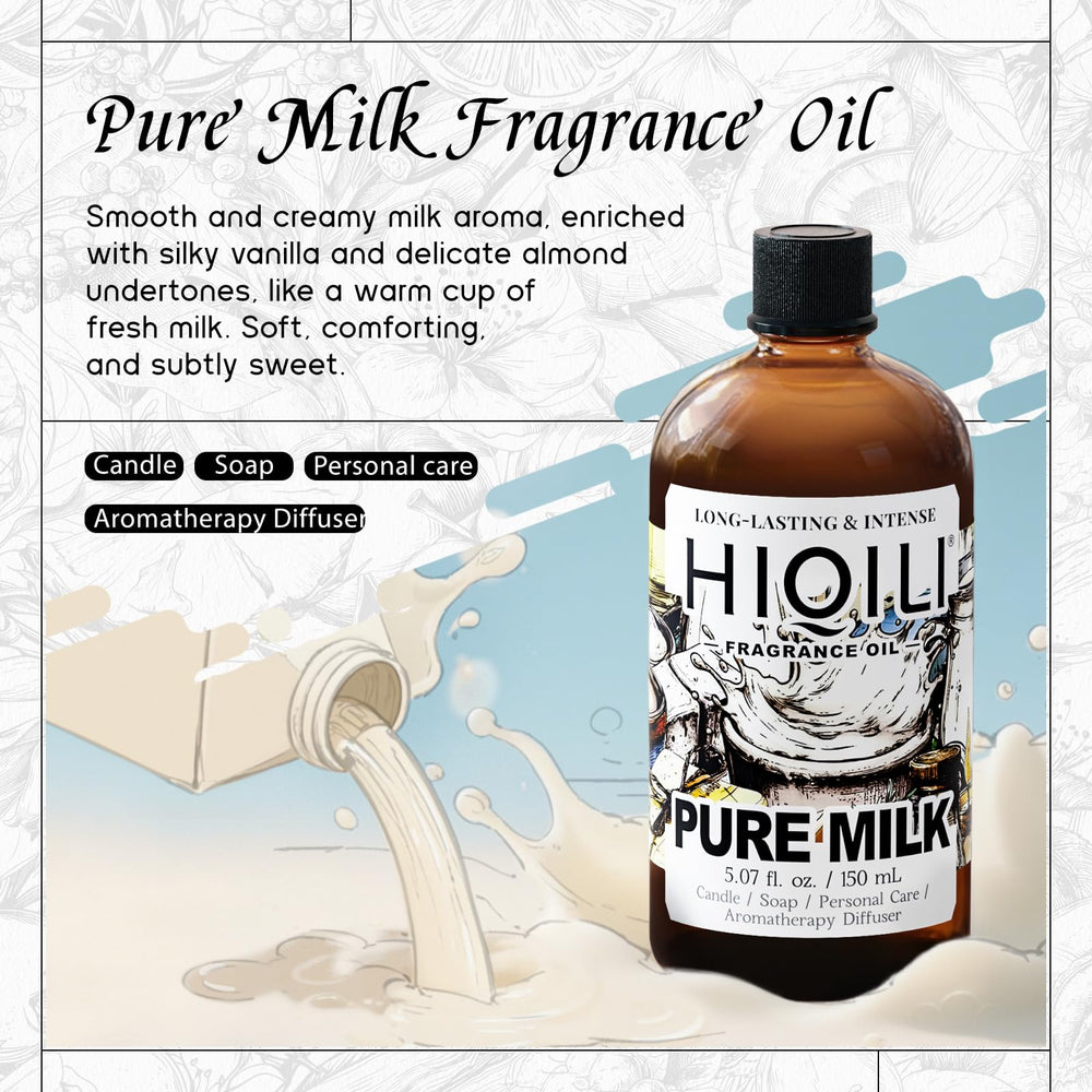 HIQILI Pure Milk fragrance oil for soaps adds creamy scent and skin-friendly notes.
