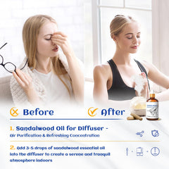 HIQILI sandalwood essential oil in diffuser scene for calm spaces