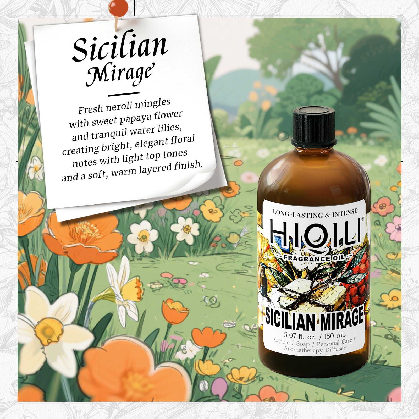 HIQILI Sicilian Mirage fragrance oil diffuser adds rich aroma to spaces with minimal drops