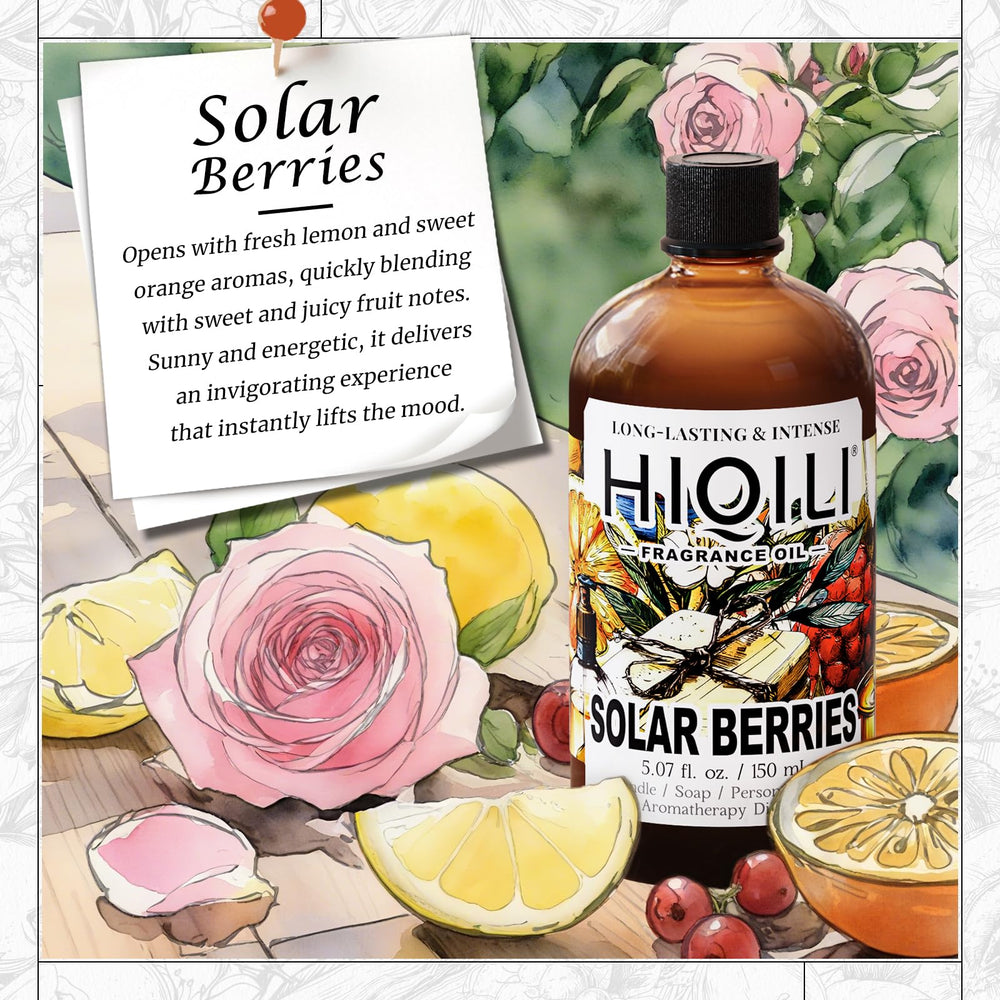 HIQILI Solar Berries fragrance oil in a diffuser setup for ambient scent.