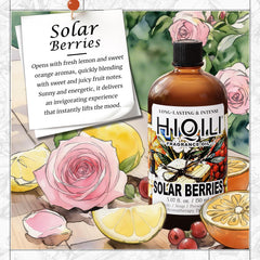 HIQILI Solar Berries fragrance oil in a diffuser setup for ambient scent.