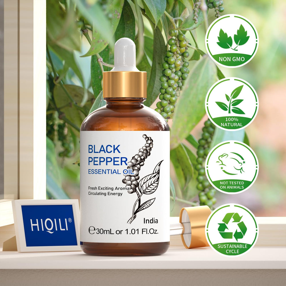 HIQILI Spa diffuser scene showing pepper oil aroma during yoga or meditation.
