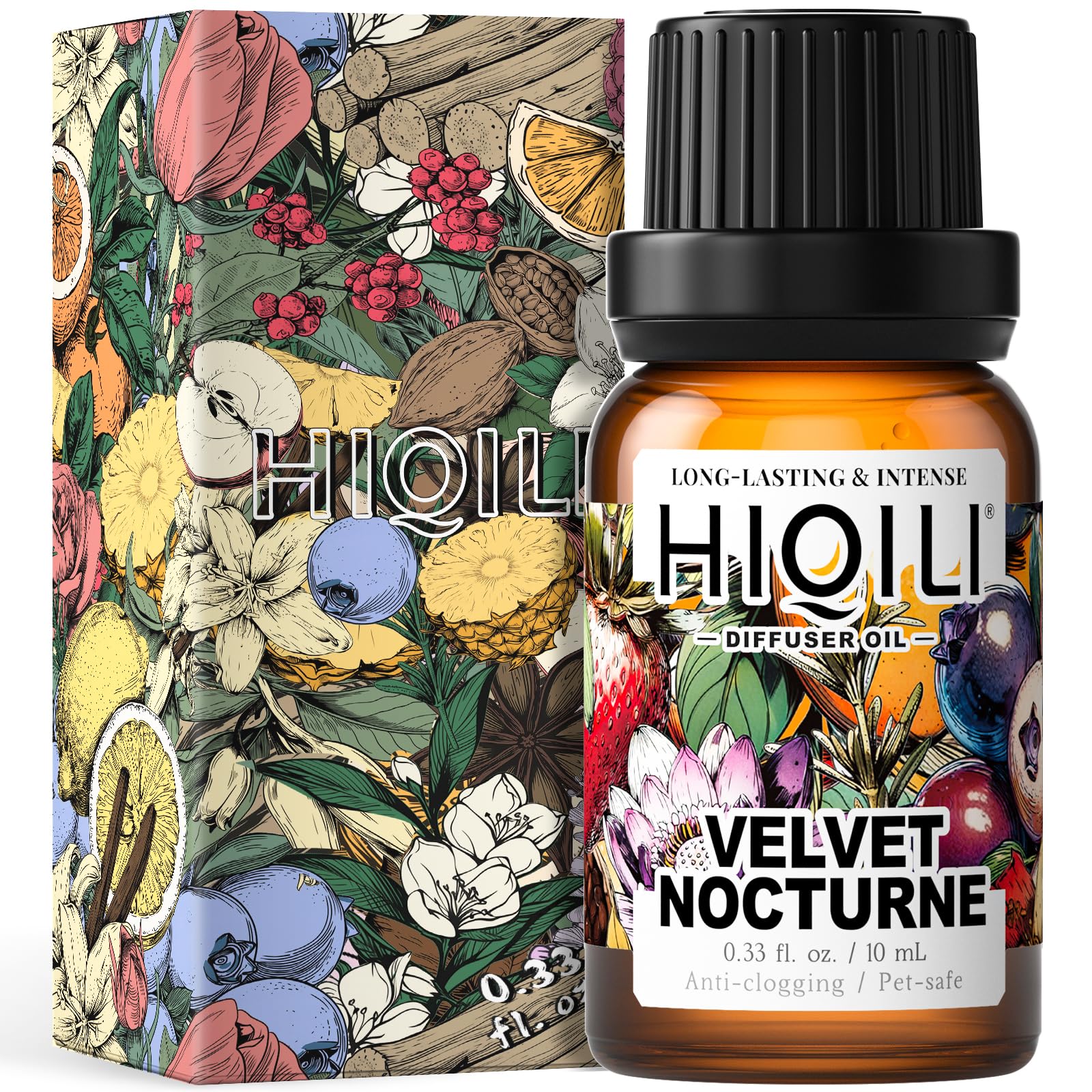HIQILI Velvet Nocturne bottle pour releasing delicate floral notes for home fragrance.