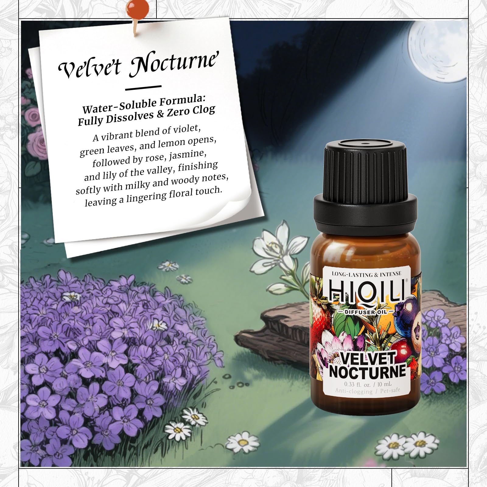 HIQILI Velvet Nocturne diffuser in action spreading fragrance quickly and evenly.
