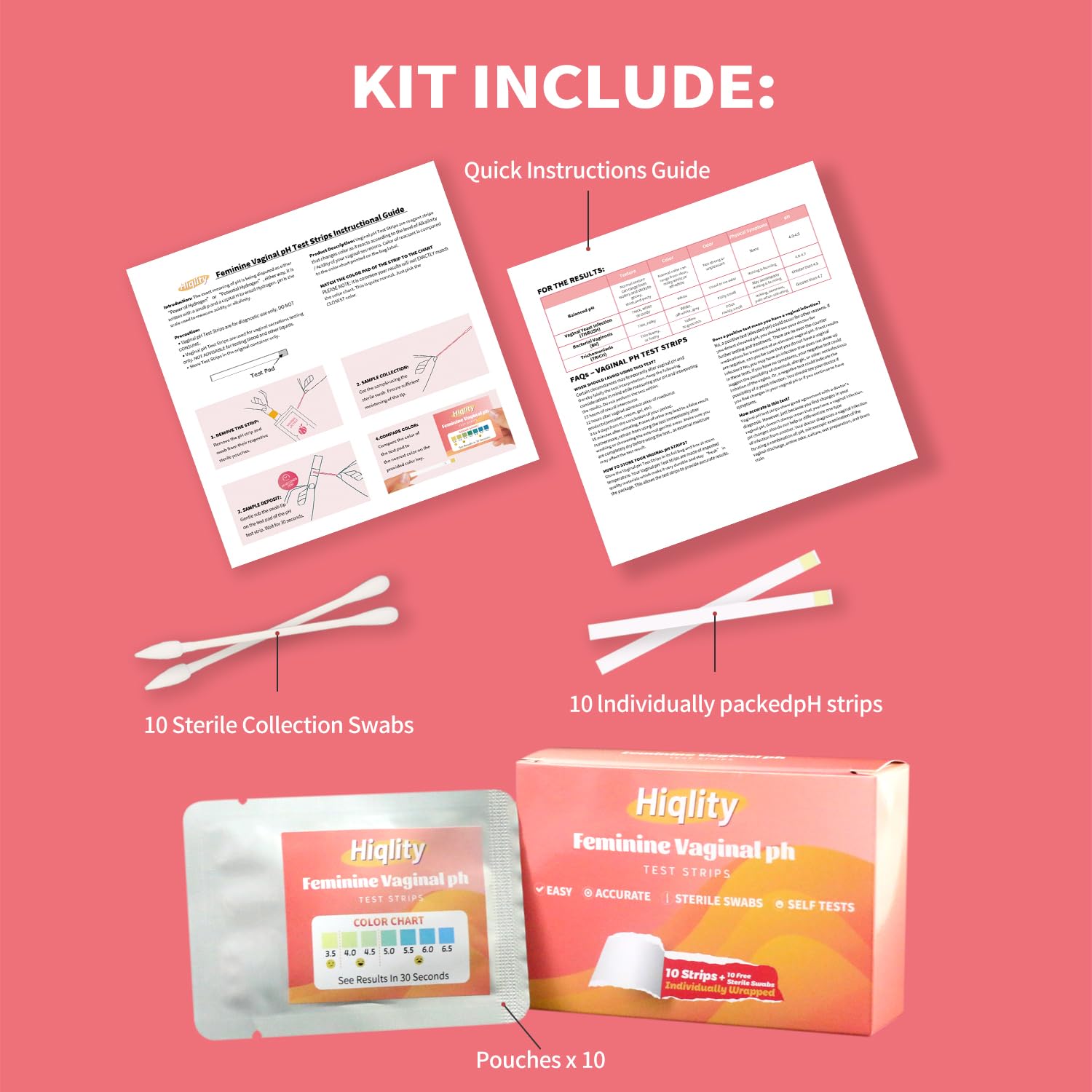 Hiqlity discreet at home use of vaginal pH test kit