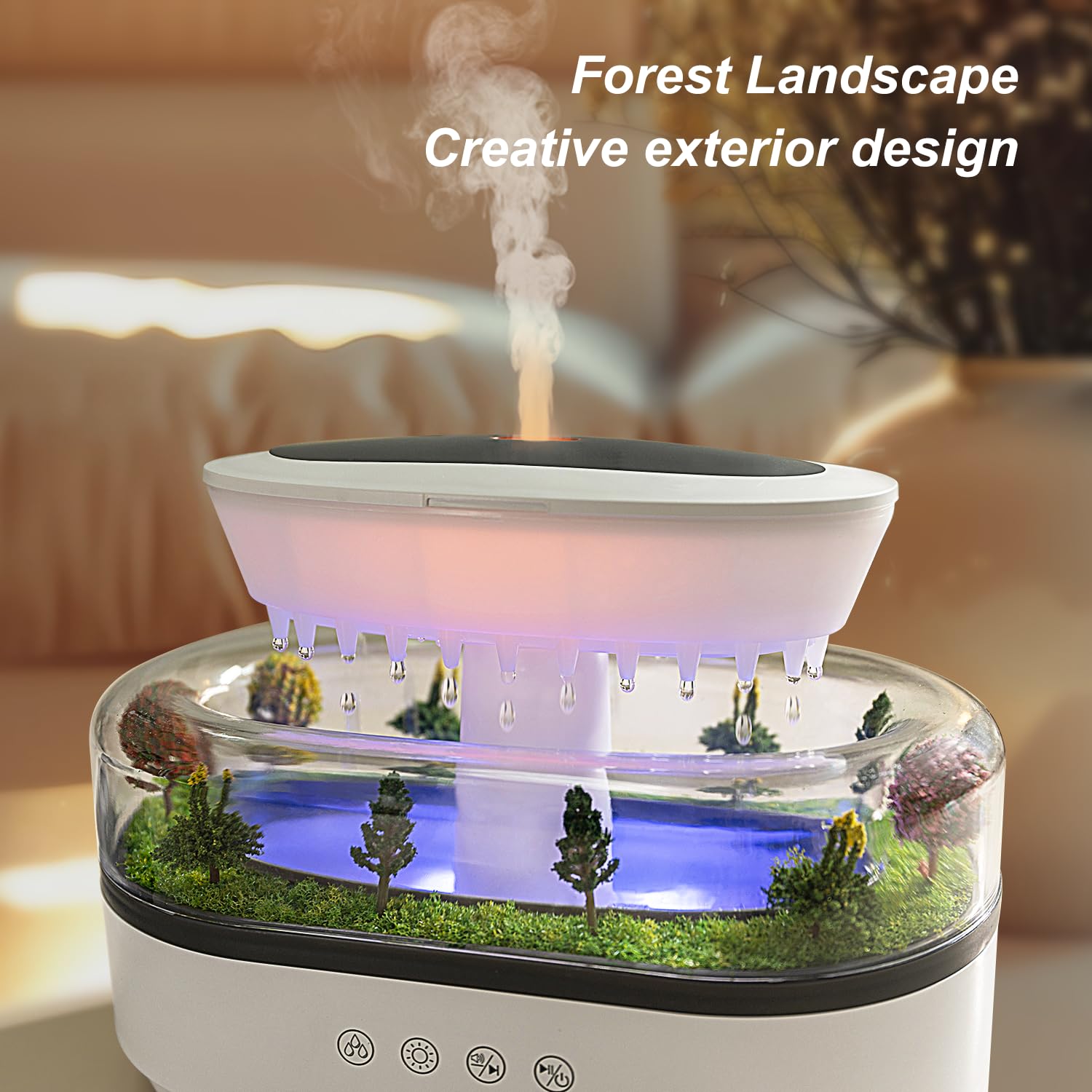 HIROGA Rain Diffuser LED ambient-light with seven colors for mood lighting
