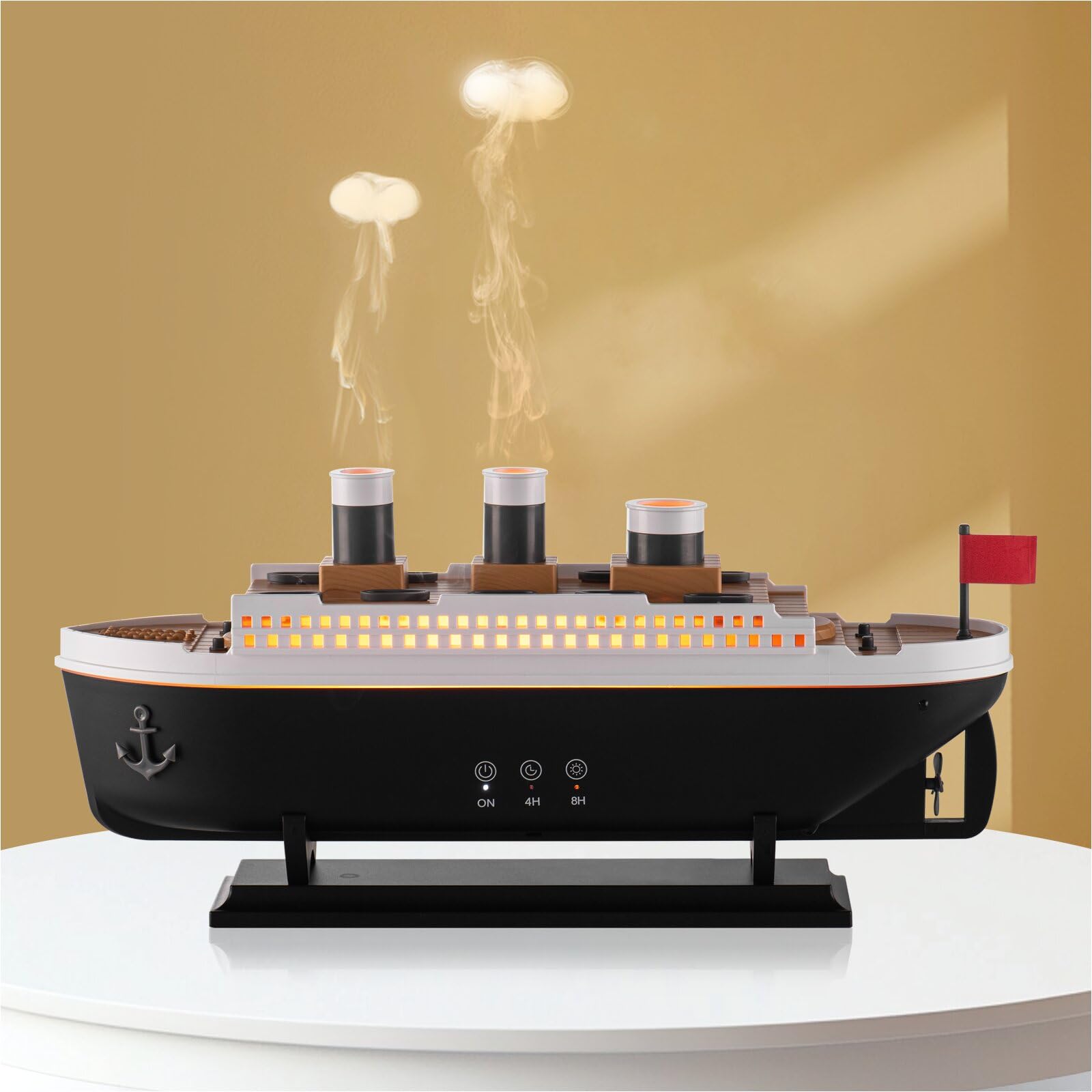 HIROGA Titanic Humidifier front view — compact 250ml diffuser for bedrooms