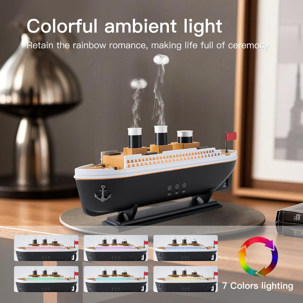 HIROGA Titanic Humidifier seven LED colors create ambient lighting