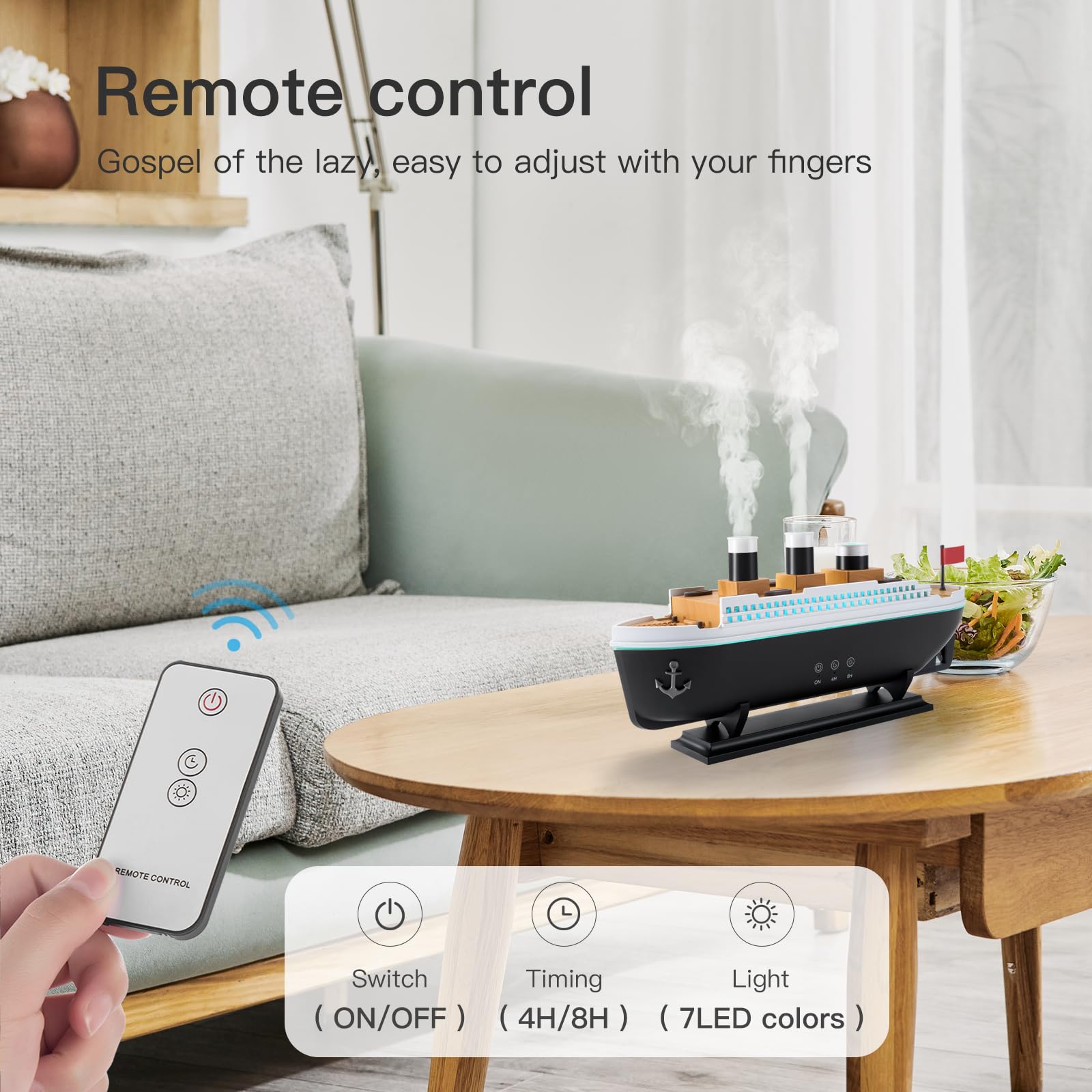 HIROGA Titanic Humidifier pulse mist mode conserves water and oils