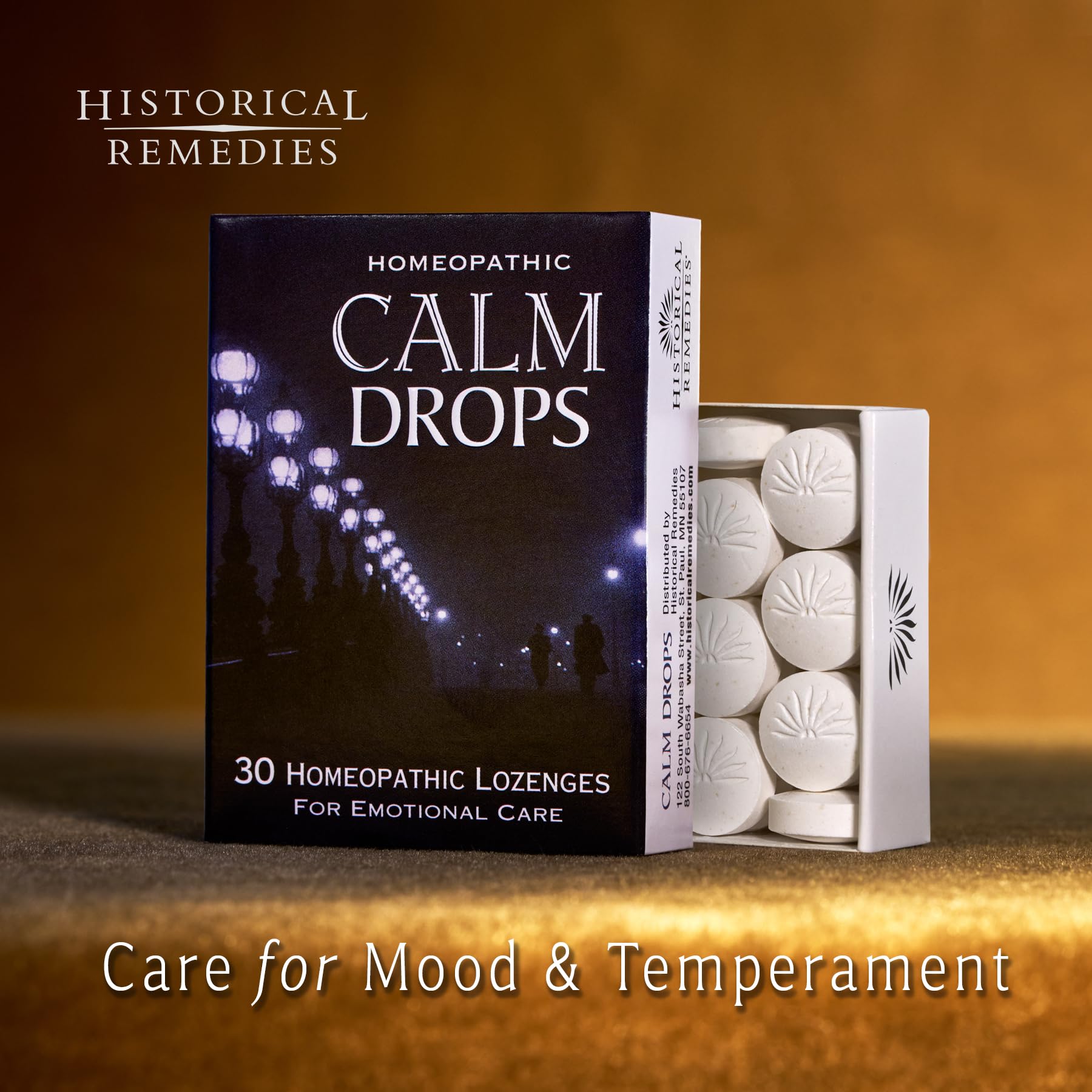Historical Remedies Calm Drops vanilla lozenge soothing stress naturally.