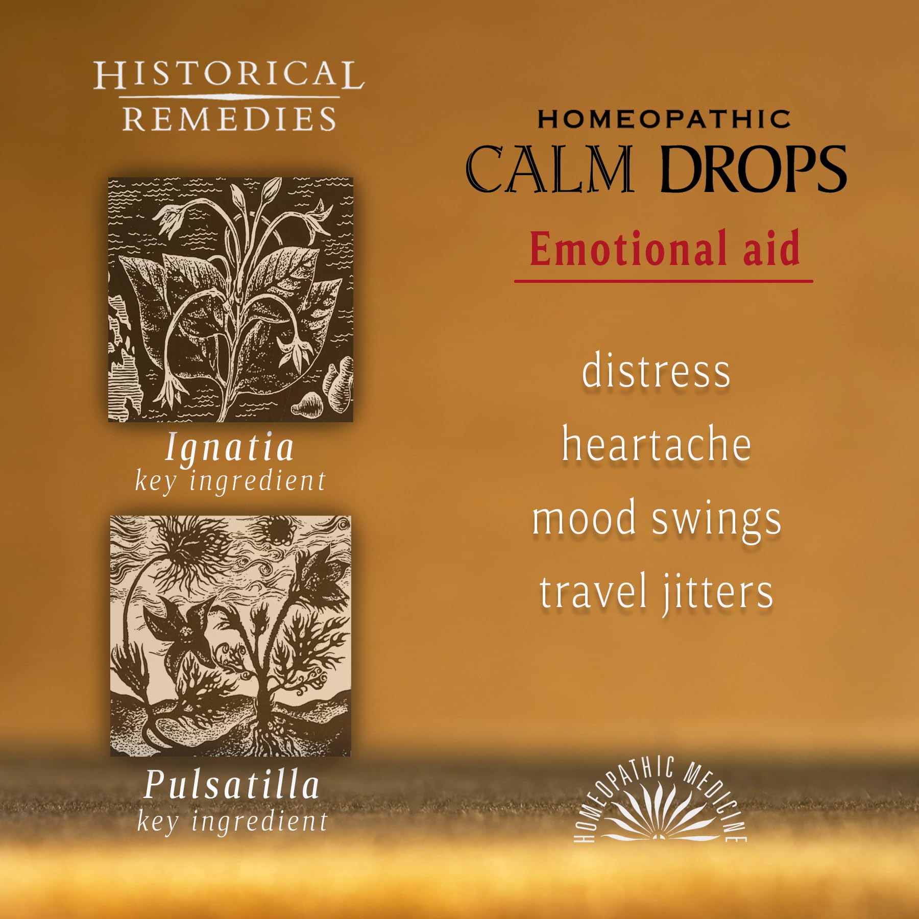 Historical Remedies Calm Drops travel-friendly slipcase fits in pocket.
