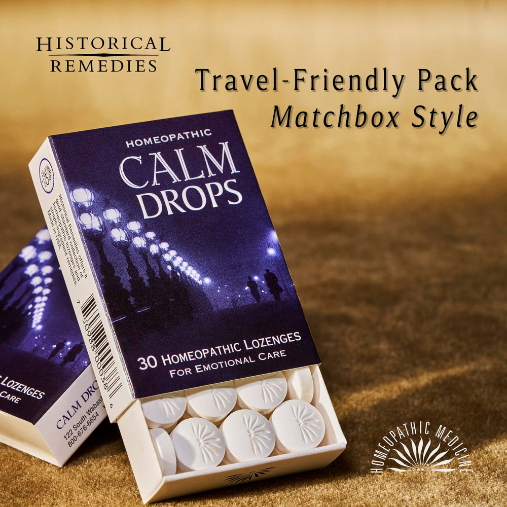 Historical Remedies Calm Drops vanilla aroma lozenge close-up.