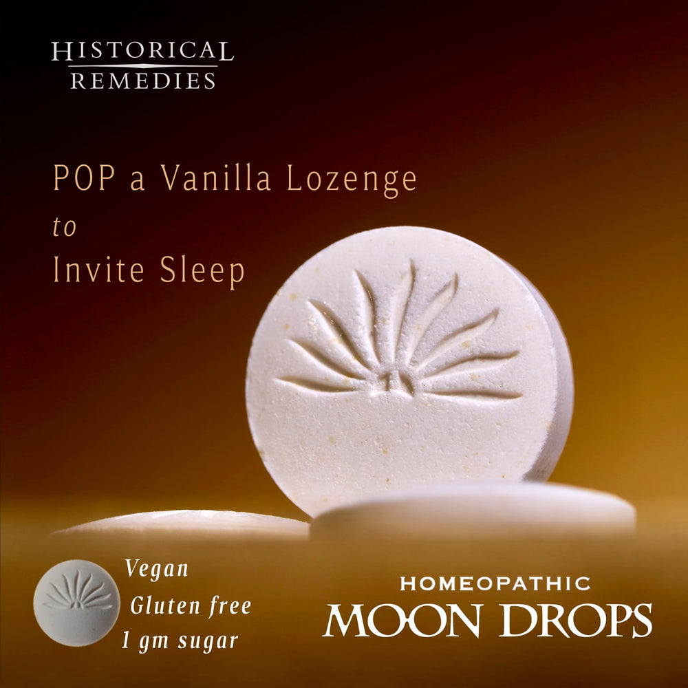 Moon Drops lozenges held in hand demonstrate travel-friendly compact design