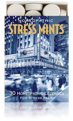 Historical Remedies Stress Mints label close-up highlighting ingredients for informed usage.