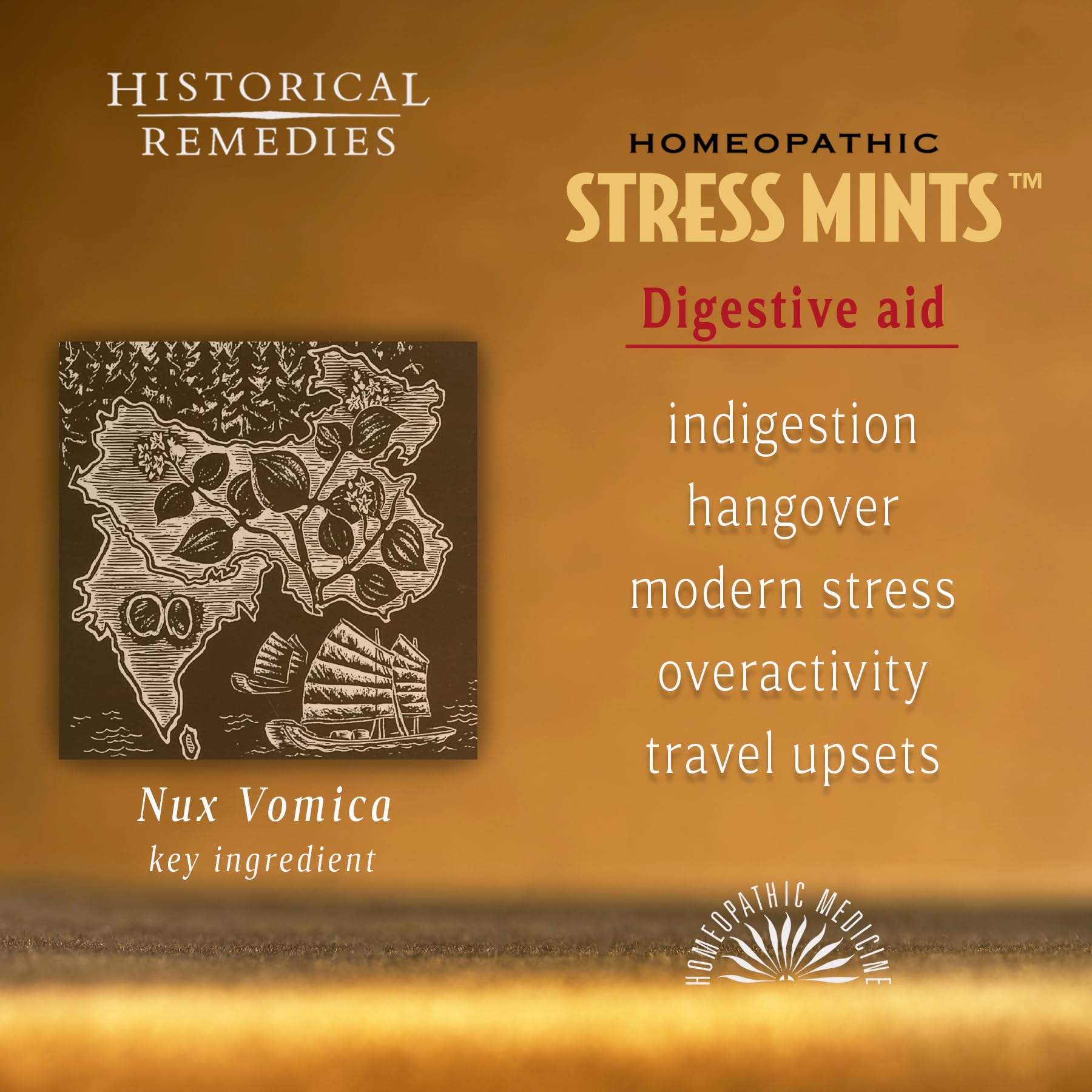 Historical Remedies Stress Mints organic peppermint flavor evokes refreshing relief during busy days