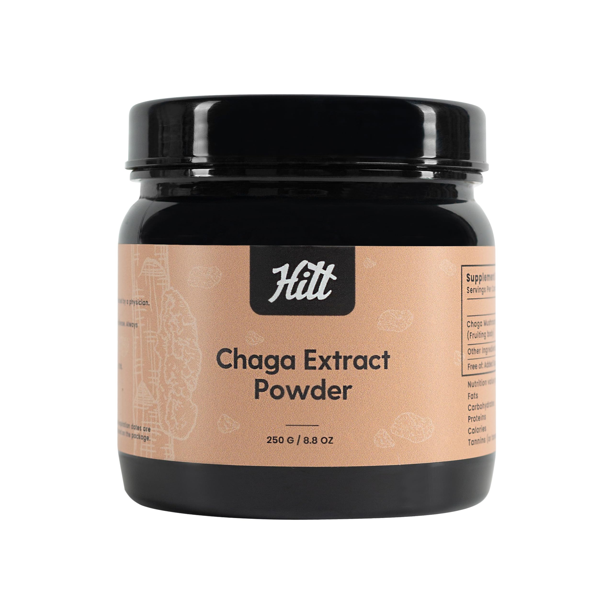 HITT Premium Chaga Powder brew-ready for tea or coffee.