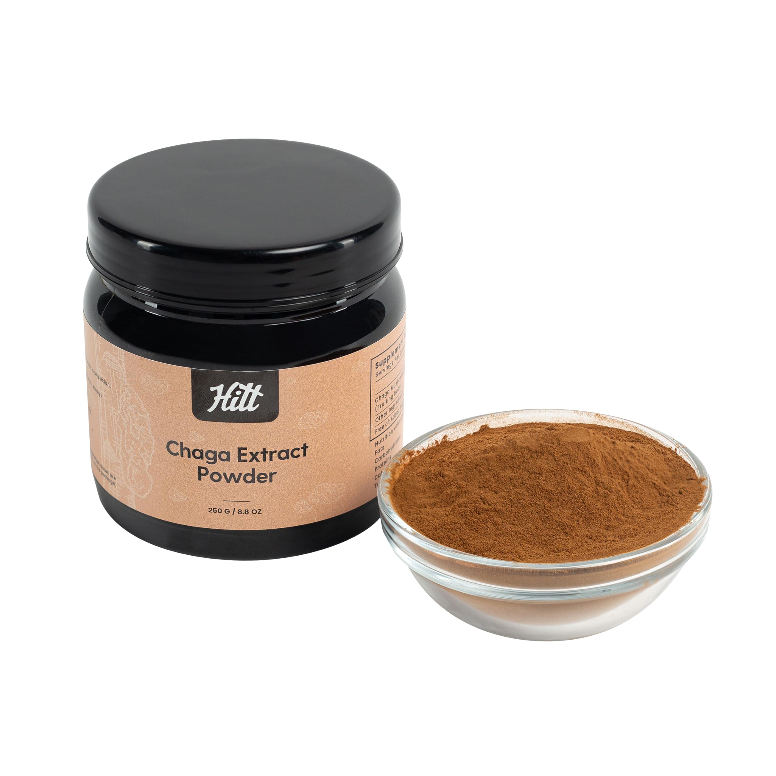 HITT Premium Chaga Powder package, natural purity for daily drinks.