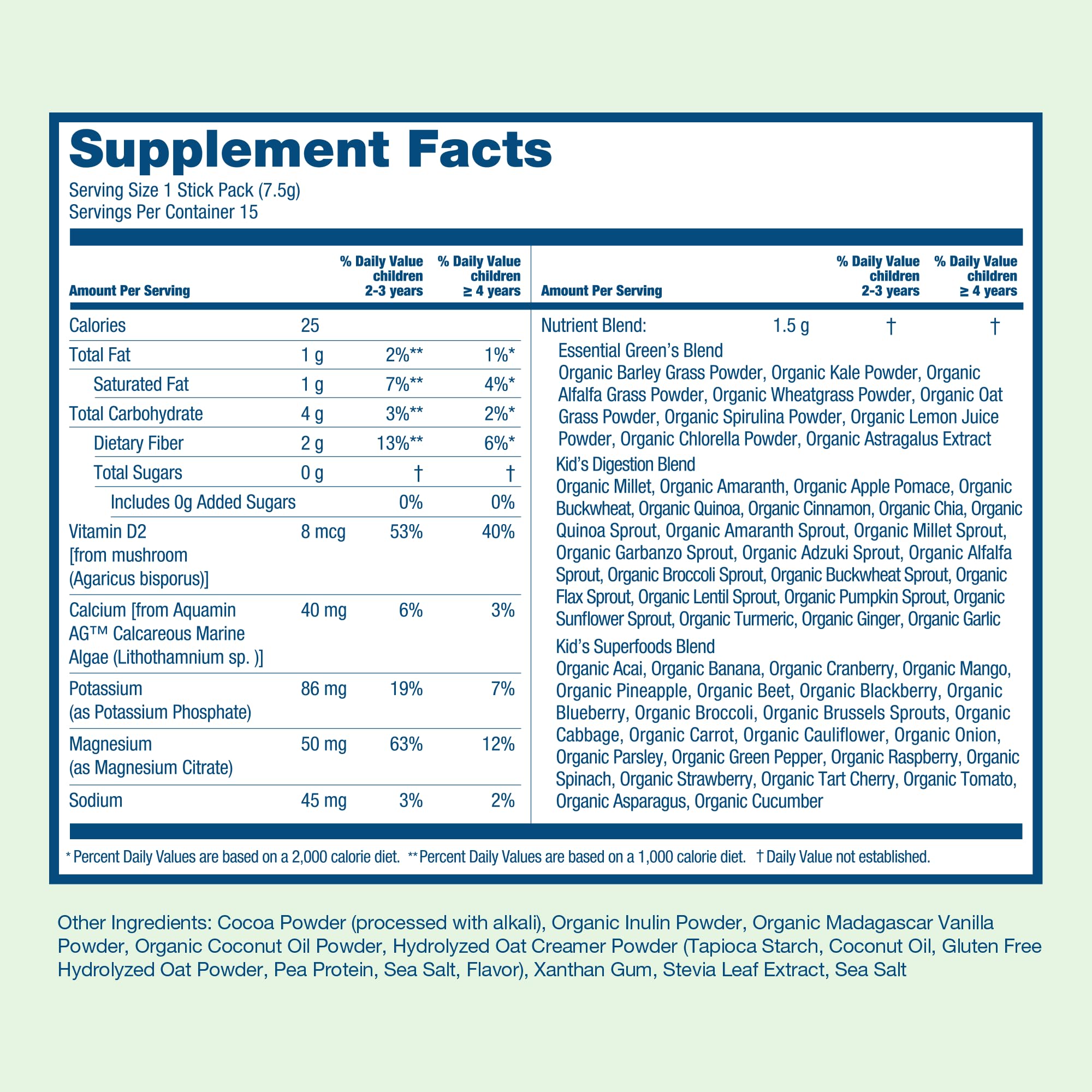 HIYA Kids Greens acai-blueberries highlight immune-supporting phytonutrients for kids
