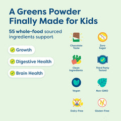 HIYA Kids Greens serving stick in chocolate flavor for kid-friendly smoothies