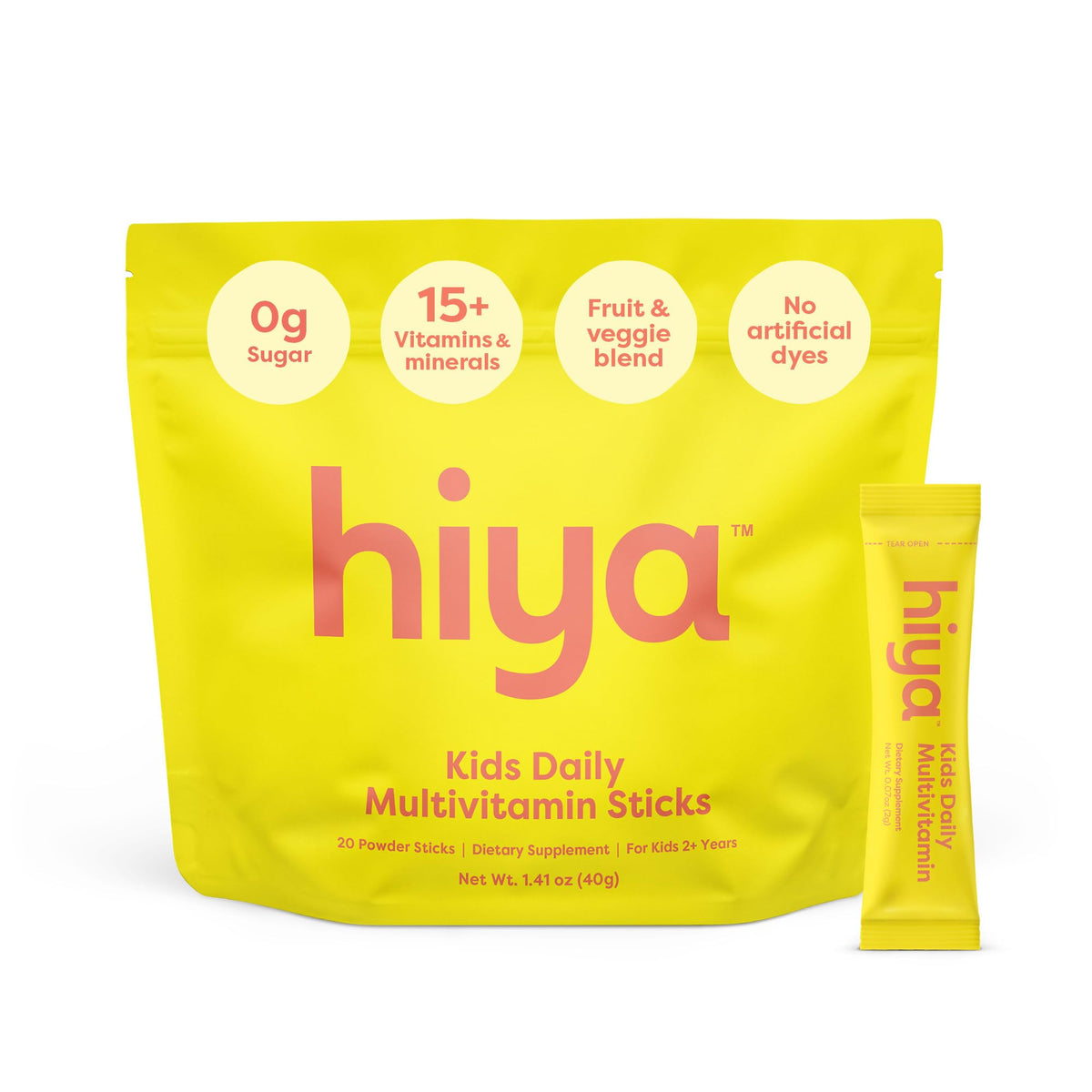 HIYA Kids Multivitamin package front shows trusted pediatrician-approved nutrition for growing children