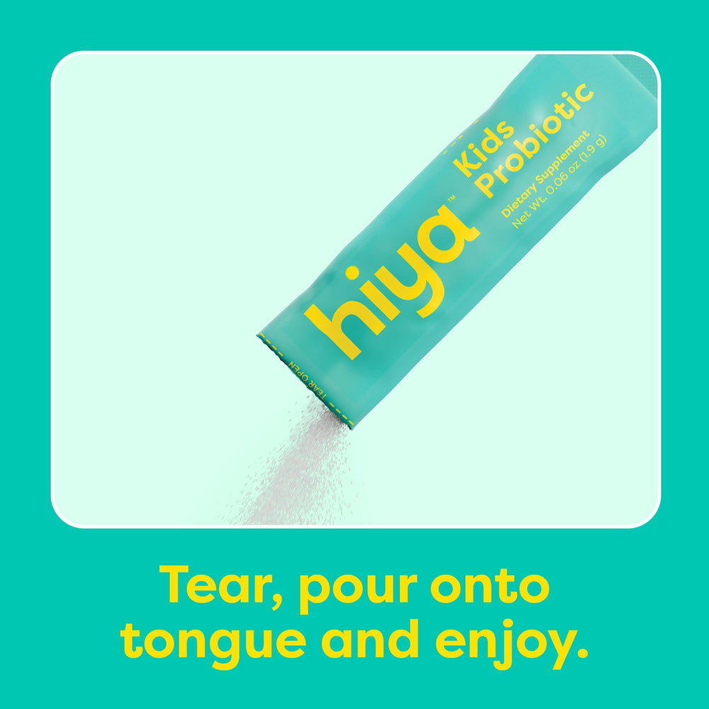 Hiya Kids Probiotic uses clinically studied strains on the label