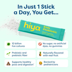 Hiya Kids Probiotic strawberry flavor sticks close-up
