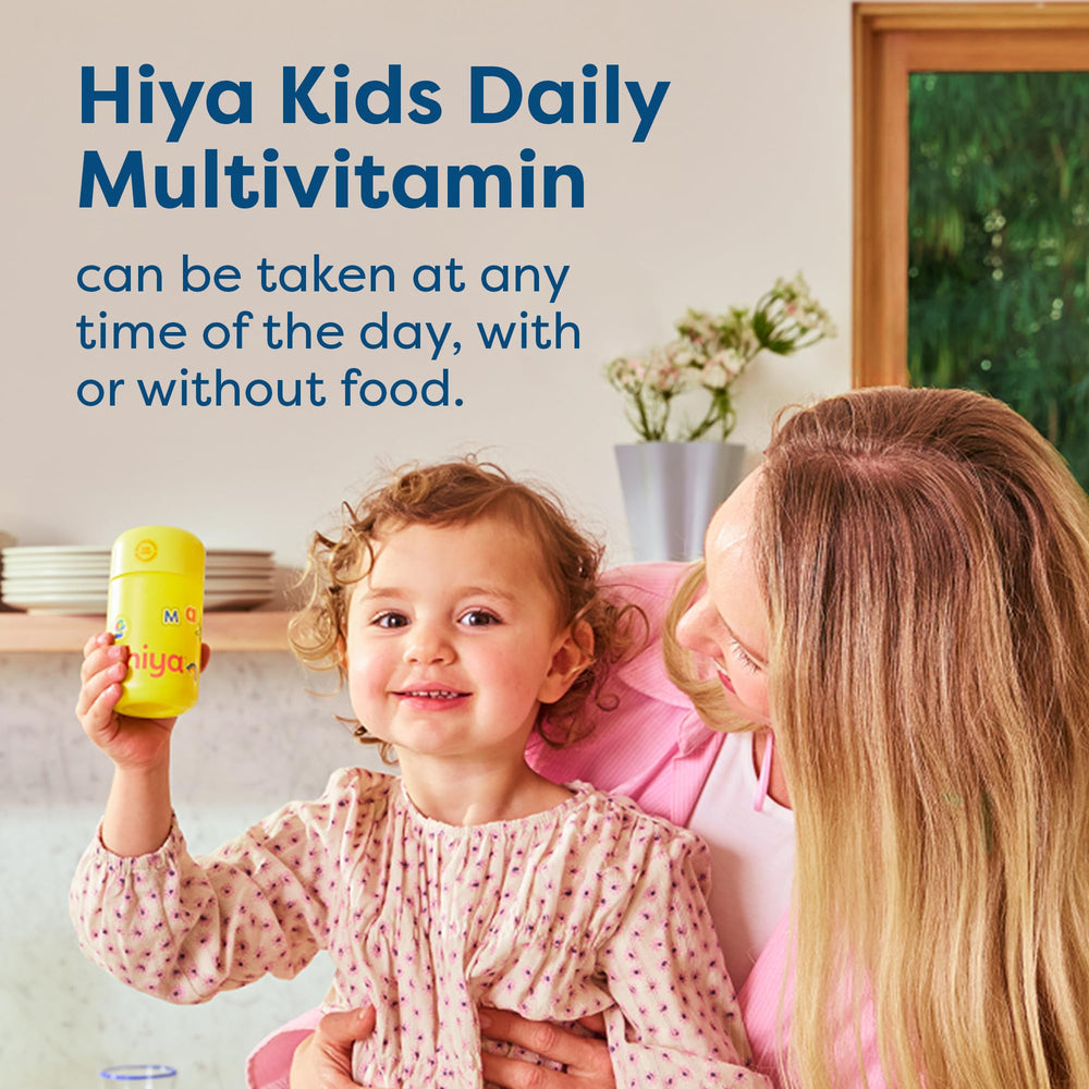 Hiya Kids sticker pack included with vitamins for a fun routine