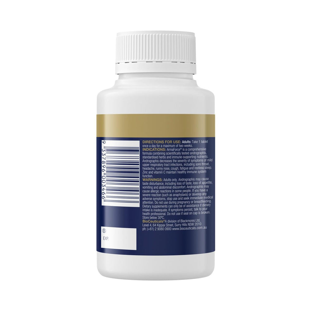 Bottle cap and tablet silhouette for easy daily dosing with ArmaForce