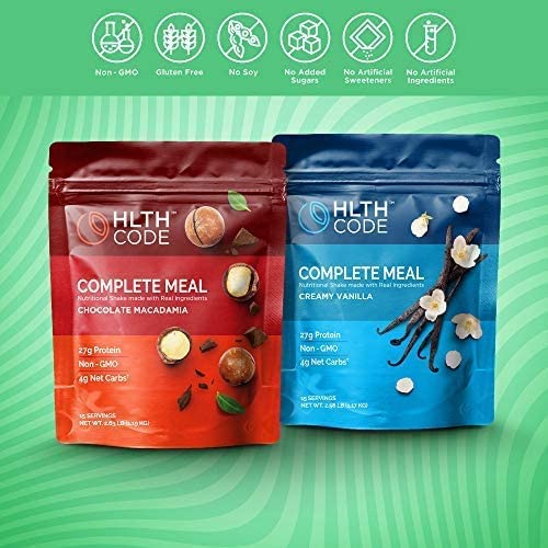 HLTH CODE Gluten-free vanilla bottle illustrating gluten-free meal option for busy days