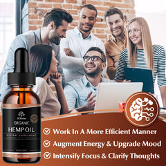 HMone hemp oil drops pouring into teaspoon for precise dosing.