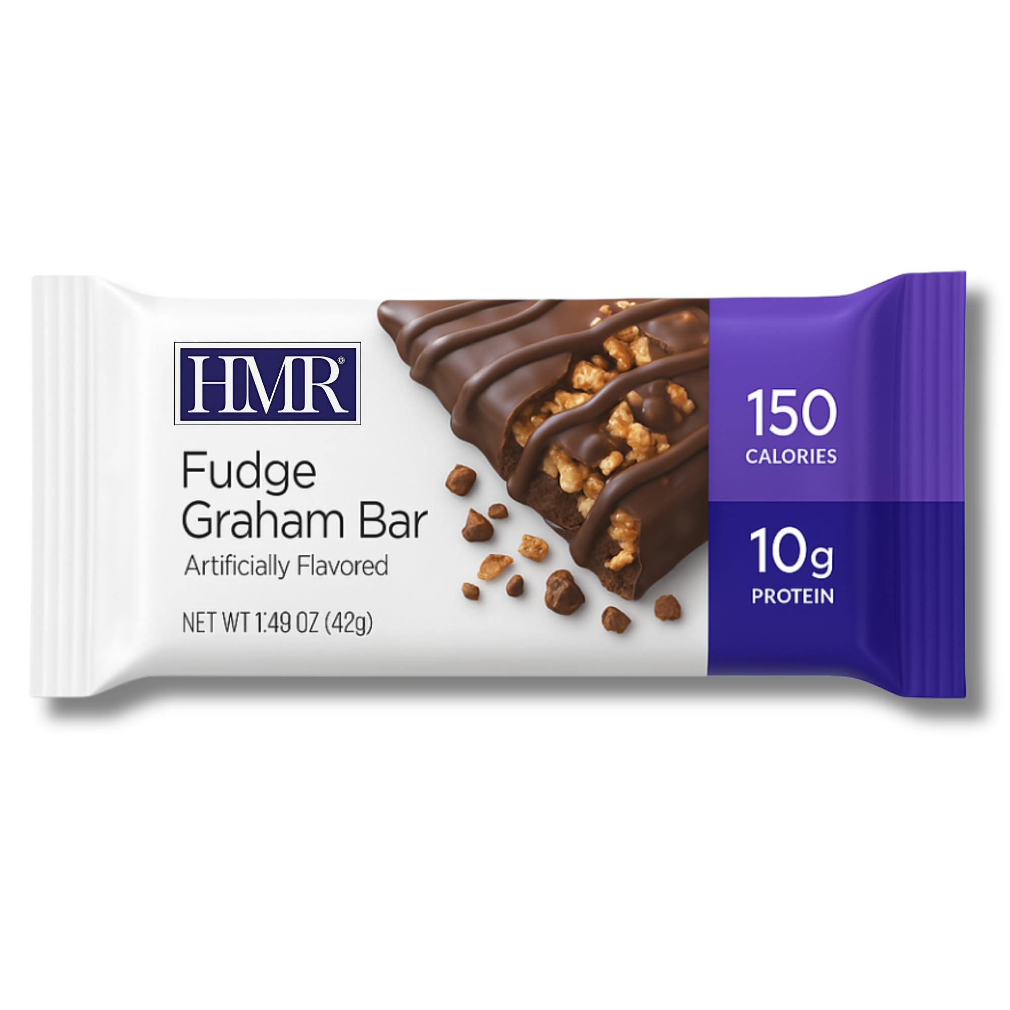 Unwrapped HMR Fudge Graham Bar ready for quick energy