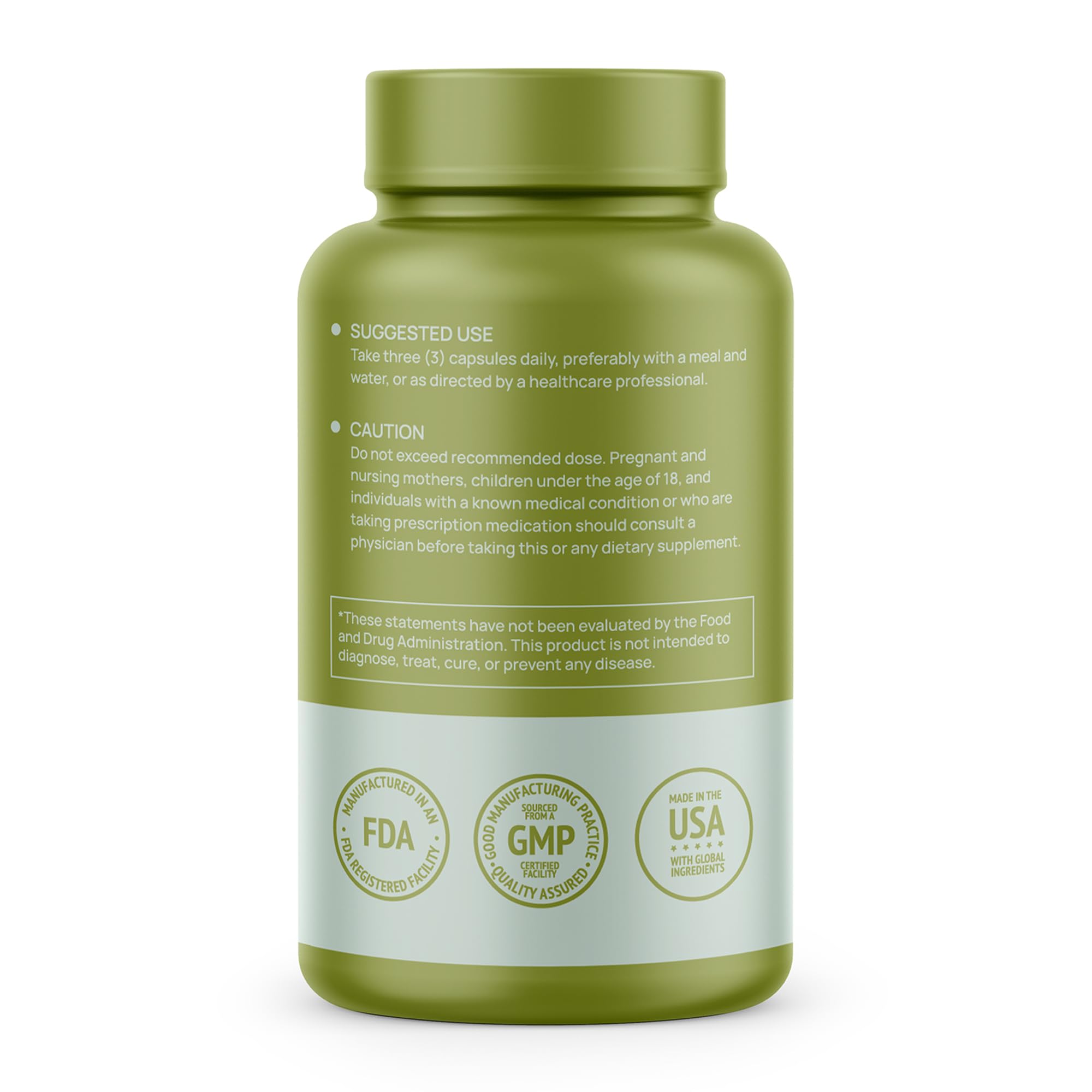 HMS Nutrition bottle back shows NSF certified quality and ingredients.