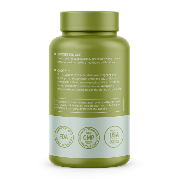 HMS Nutrition bottle back shows NSF certified quality and ingredients.