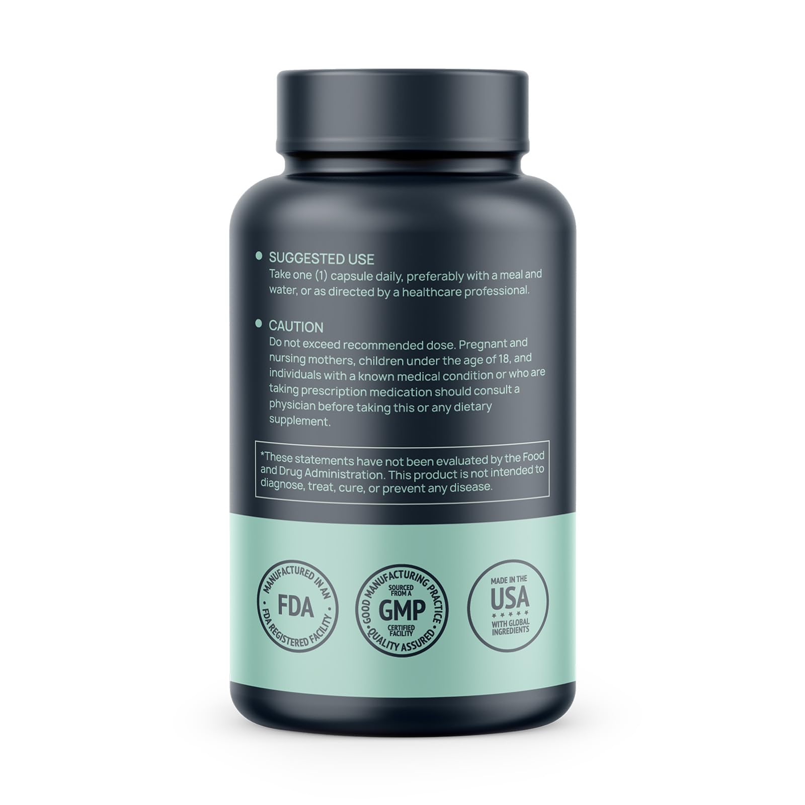 HMS Nutrition Potent Trans-Pterostilbene bottle back label highlighting vegan and allergen-free attributes