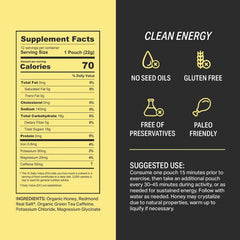 HNY+ Buzz front label showing gluten-free and vegan formula for endurance training
