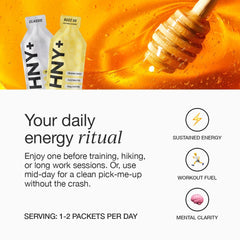 HNY+ Buzz gel with green tea caffeine boosts focus for workouts