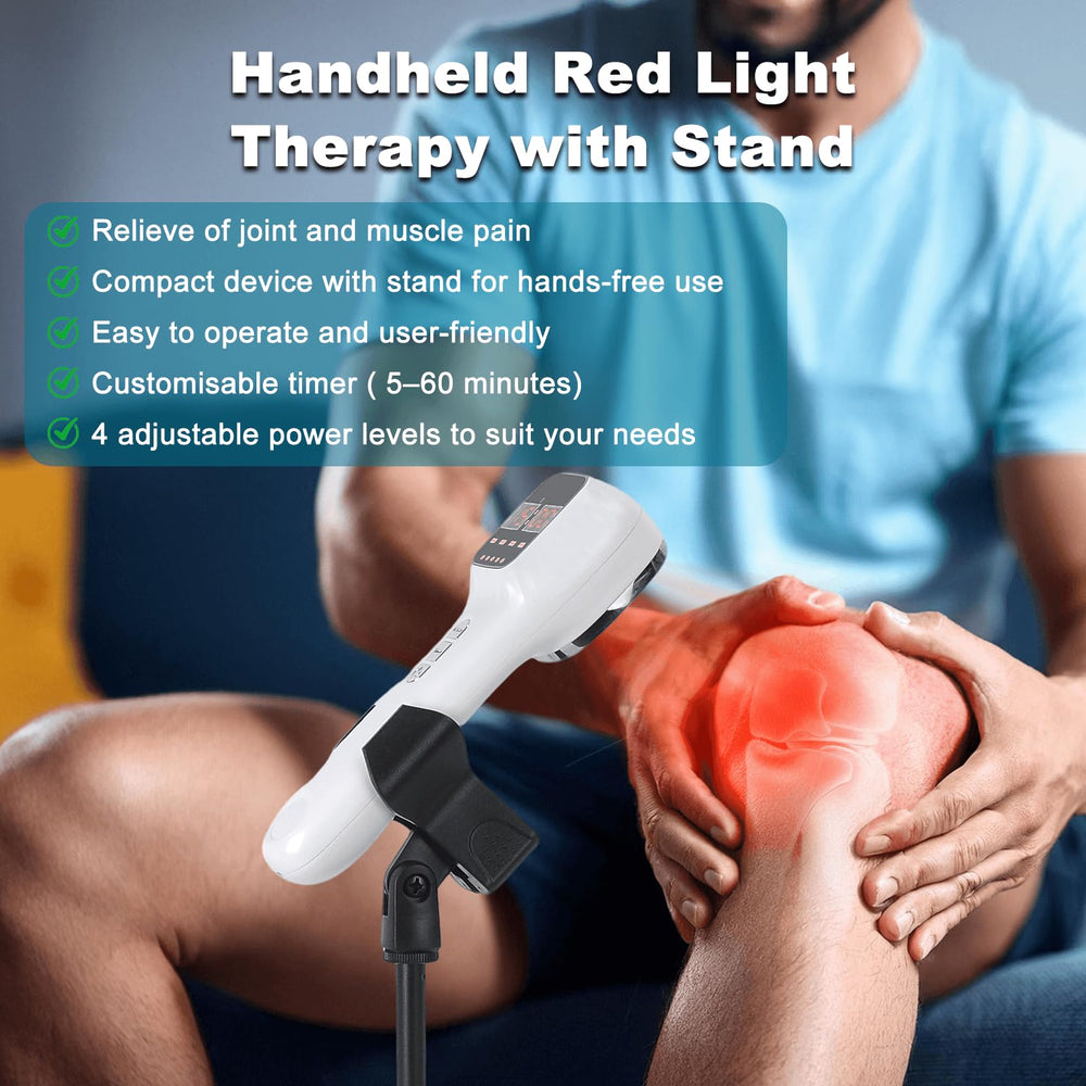 Hoakya LED 650nm-808nm array targets joints and muscles for comfort.