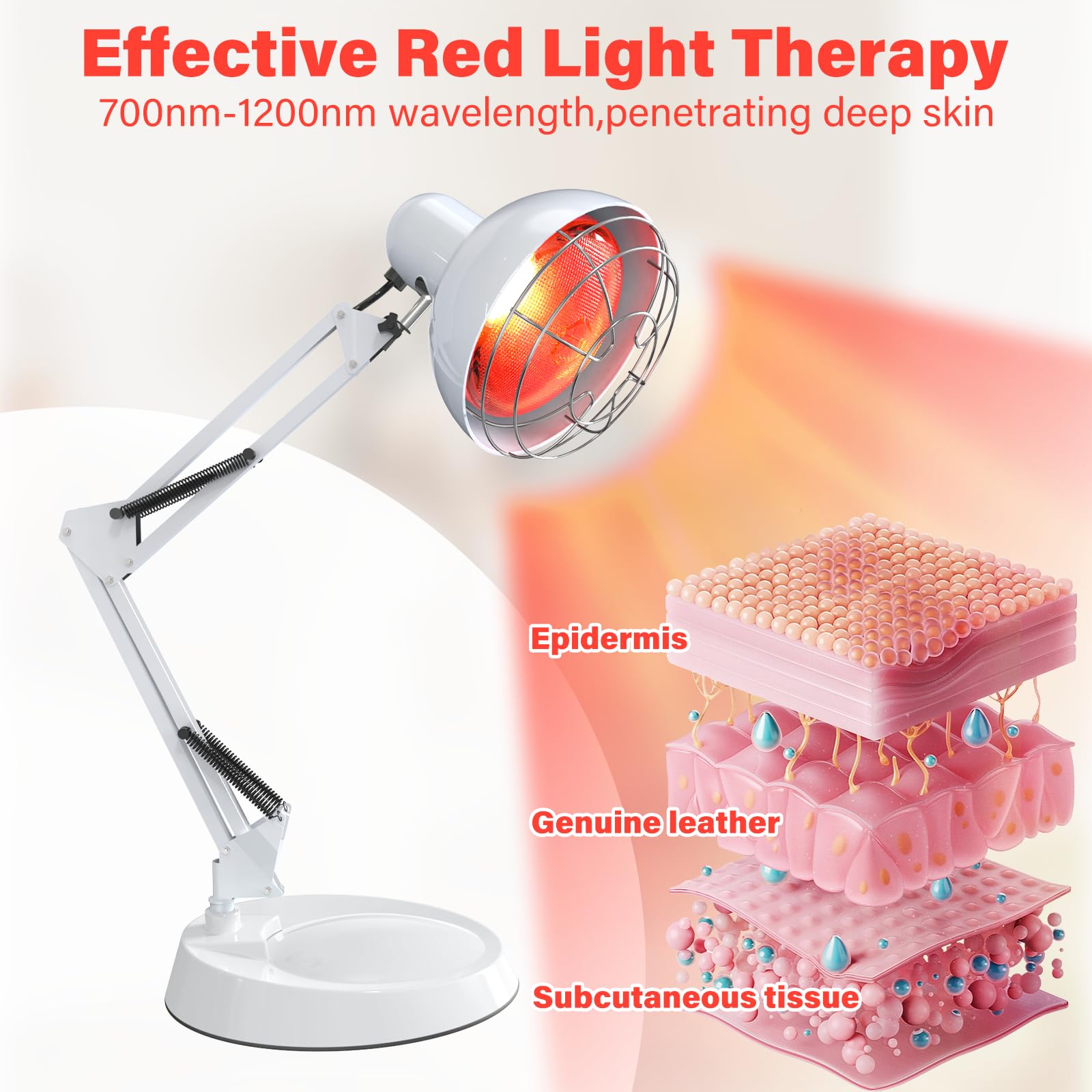 Hoakya lamp delivers irradiation from 19-31 inches for comfortable sessions.