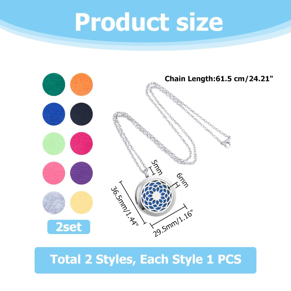 Hobbspring two-set diffuser necklace shown for versatile scent options and styling